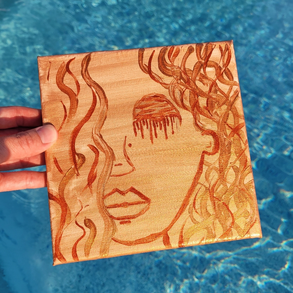 golden hour girl painting